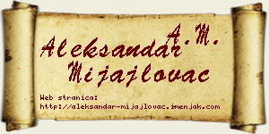 Aleksandar Mijajlovac vizit kartica